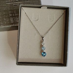 Zales Blue Topaz & Sterling Silver Necklace NWT